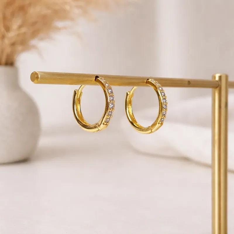 Gold Dainty Open Huggie Hoops