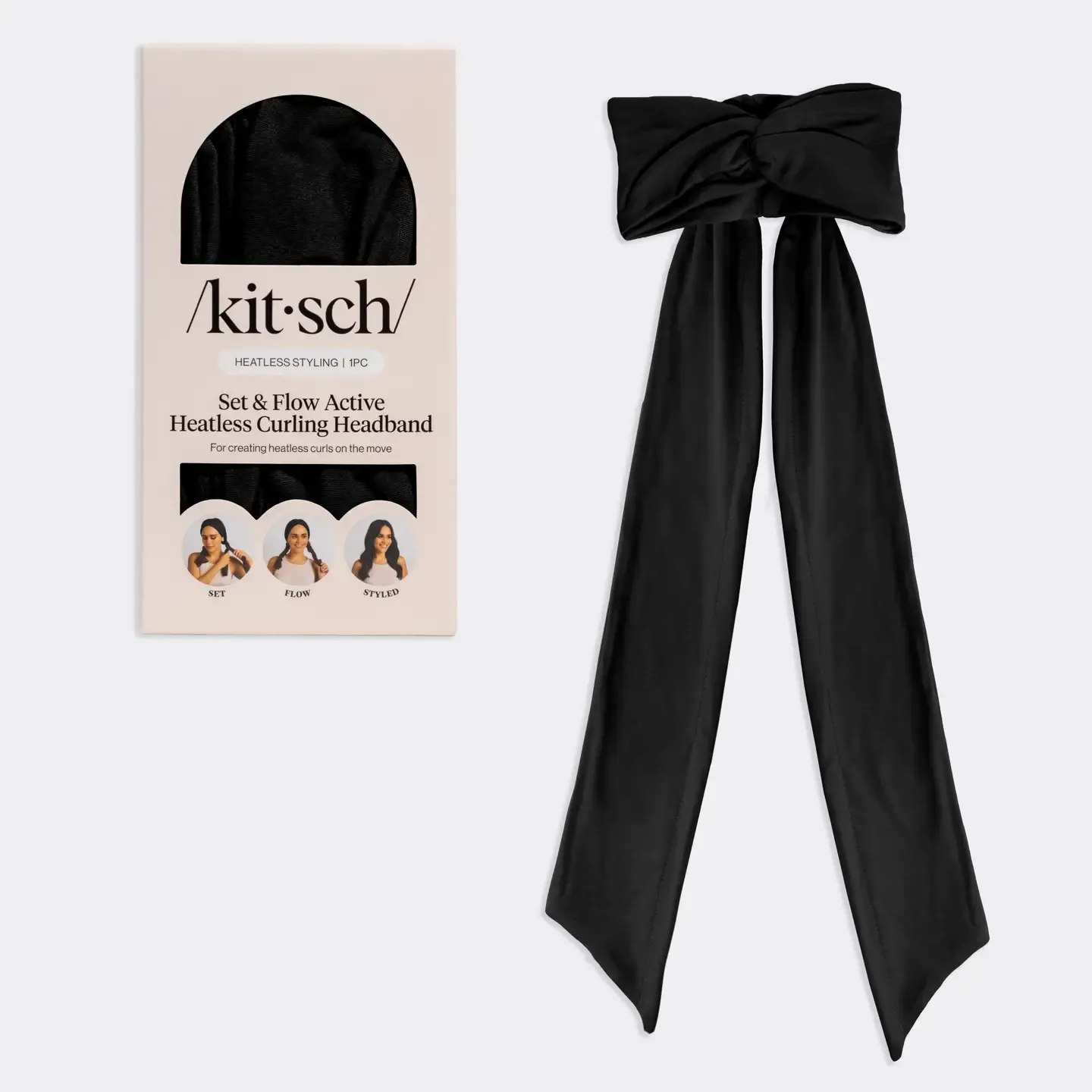 Set &amp; Flow Heatless Black Curling Headband