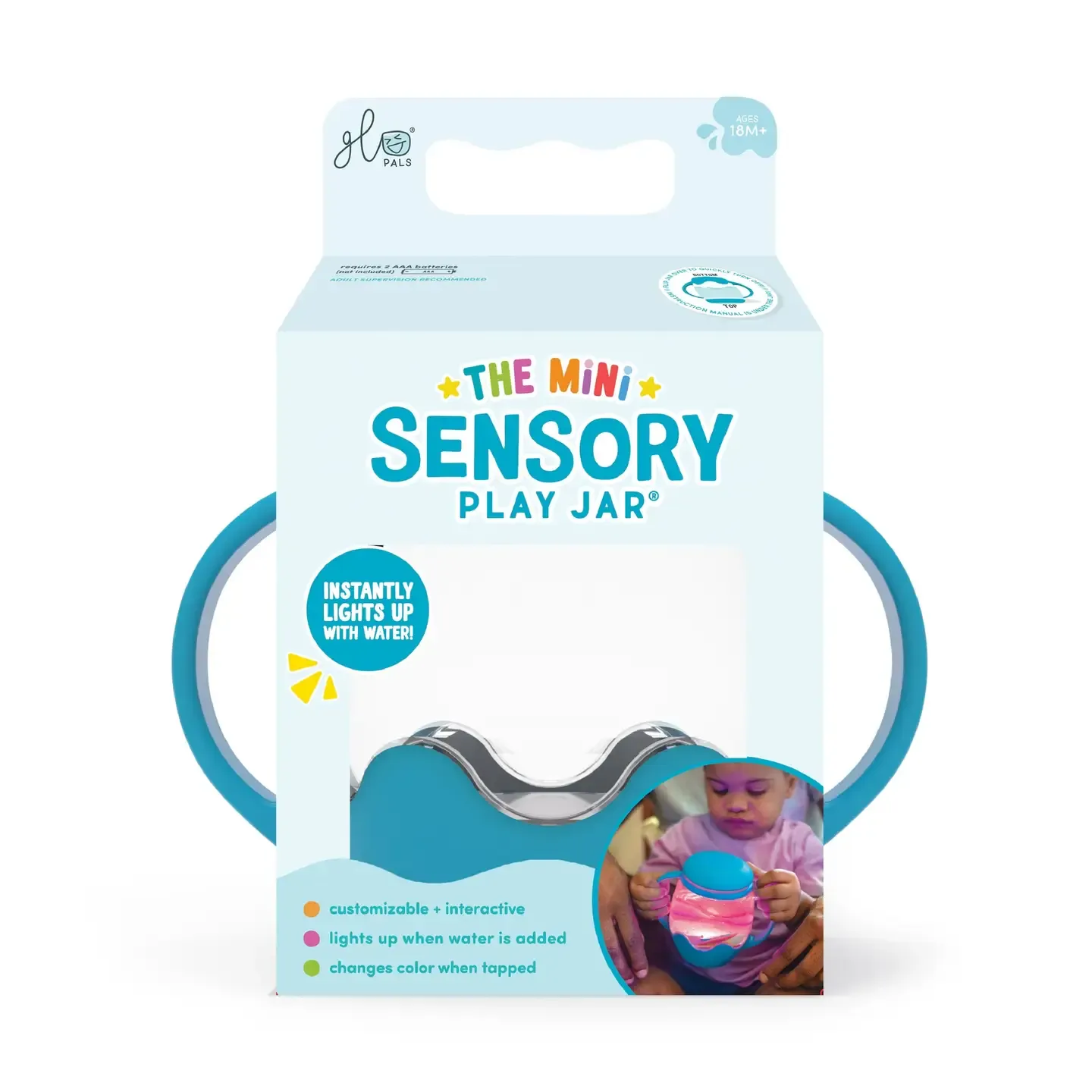 Glo Pals Mini Sensory Jar -, Color: Blue