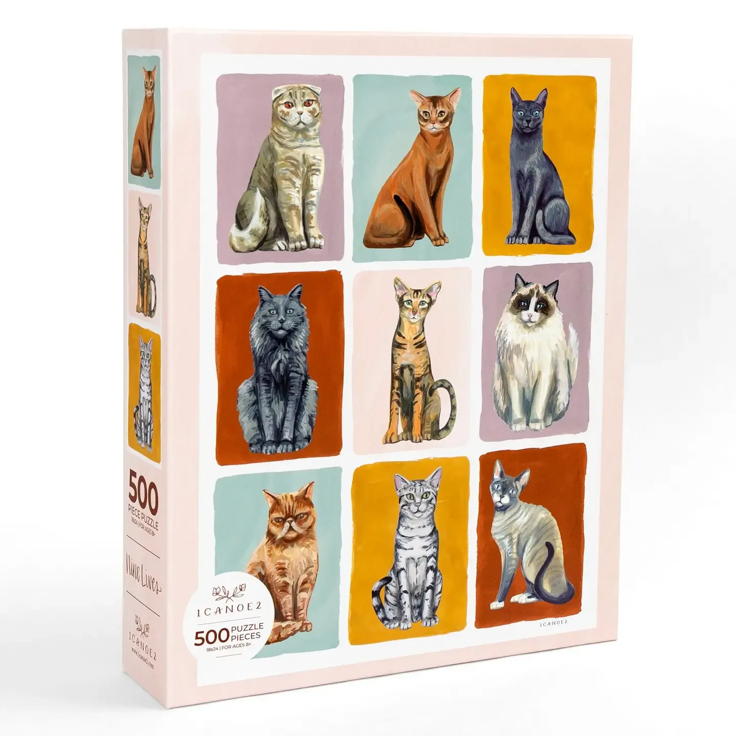 Nine Lives Feline Friends Cats Grid 500 Piece Jigsaw Puzzle