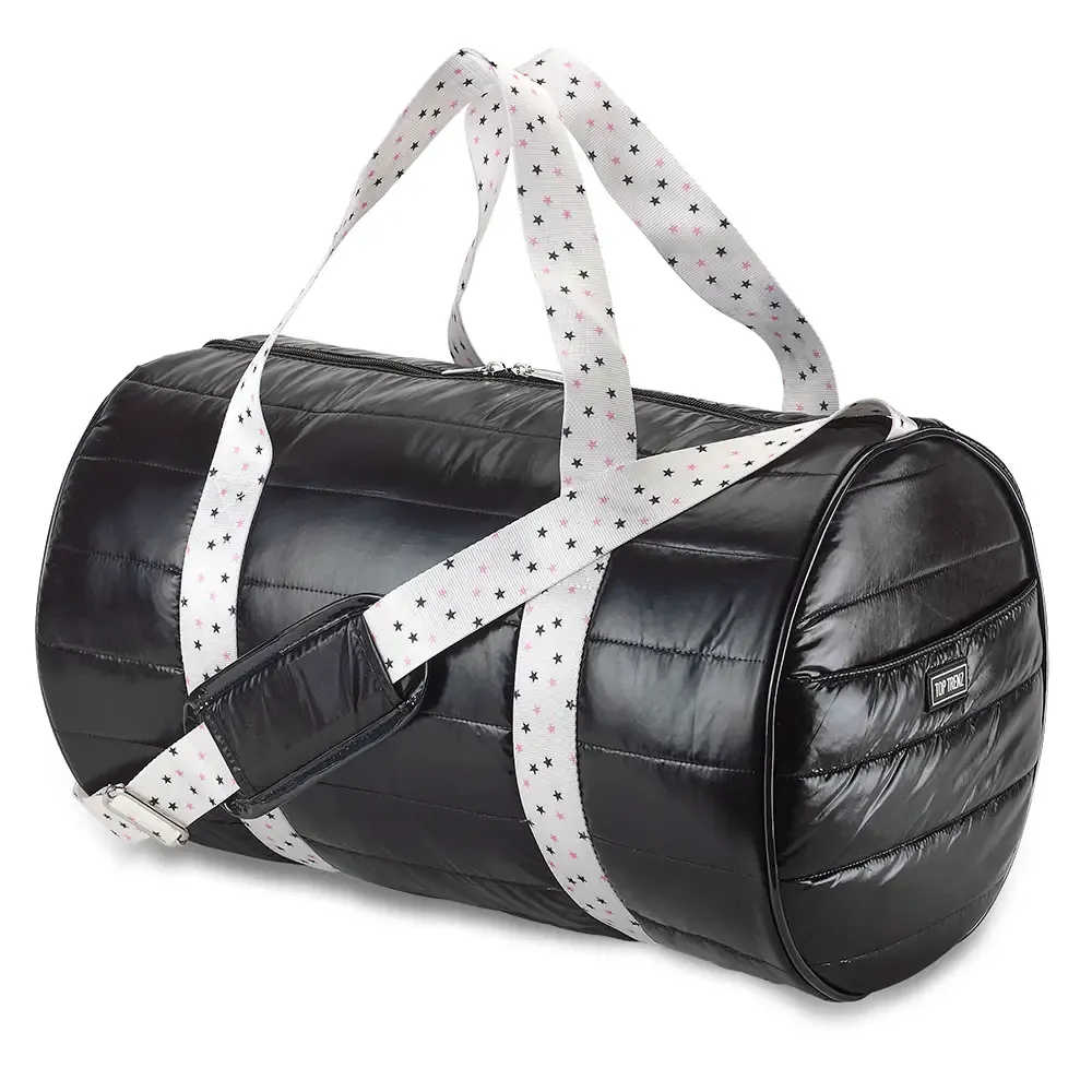 Black Puffer Duffle with Twinkle Star Strap