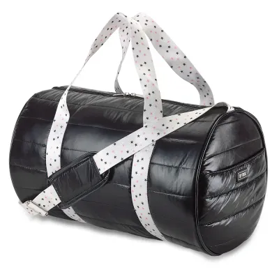 Black Puffer Duffle with Twinkle Star Strap