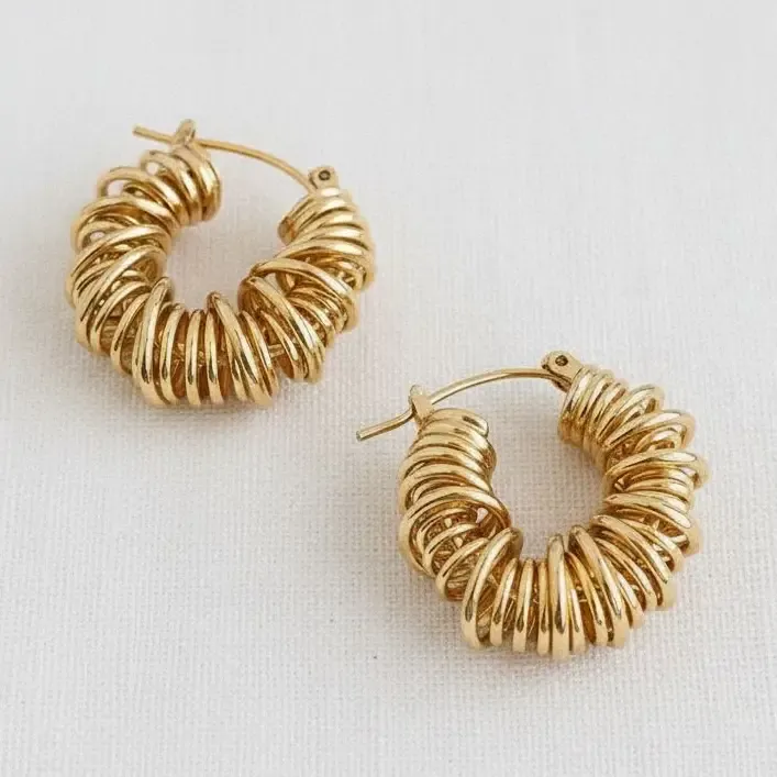 Bold Spiral Cutout Hoop Earrings