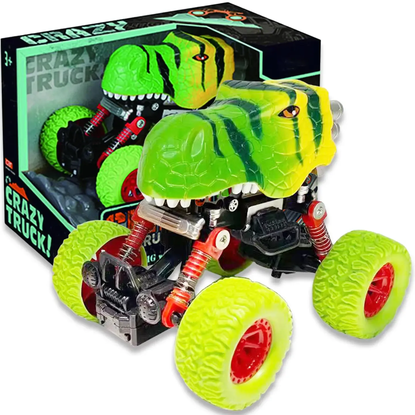 Pull Back Dinosaur Truck -, Color: Jurassic Green