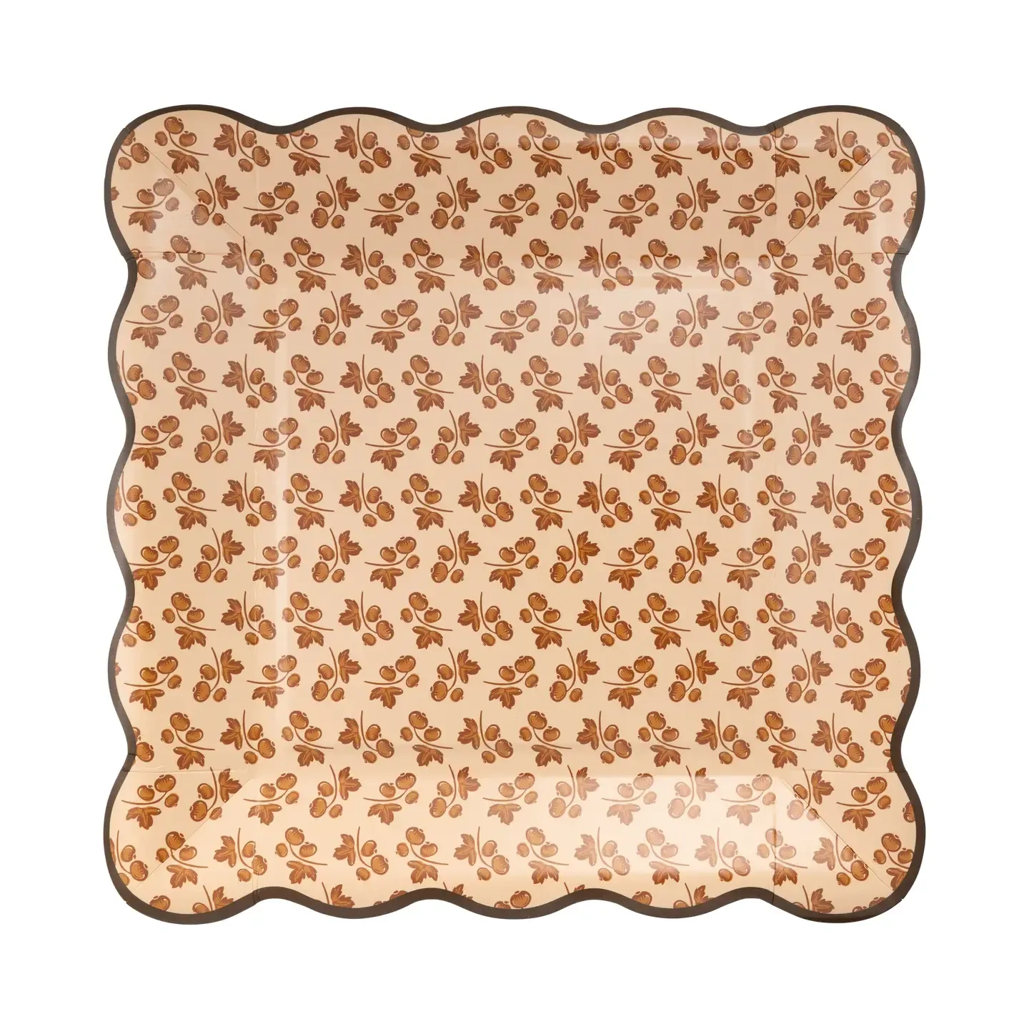 Autumn Block Print Paper Plates