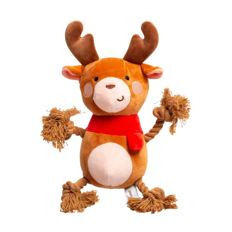 Reindeer Plush Rope Christmas Dog Toy