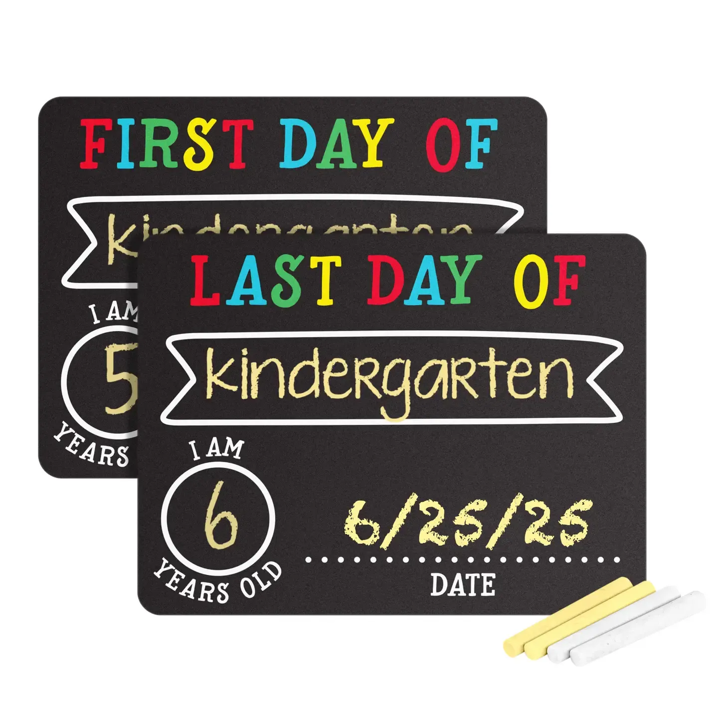 First &amp; Last Day of School Chalkboard Signs (S/2)