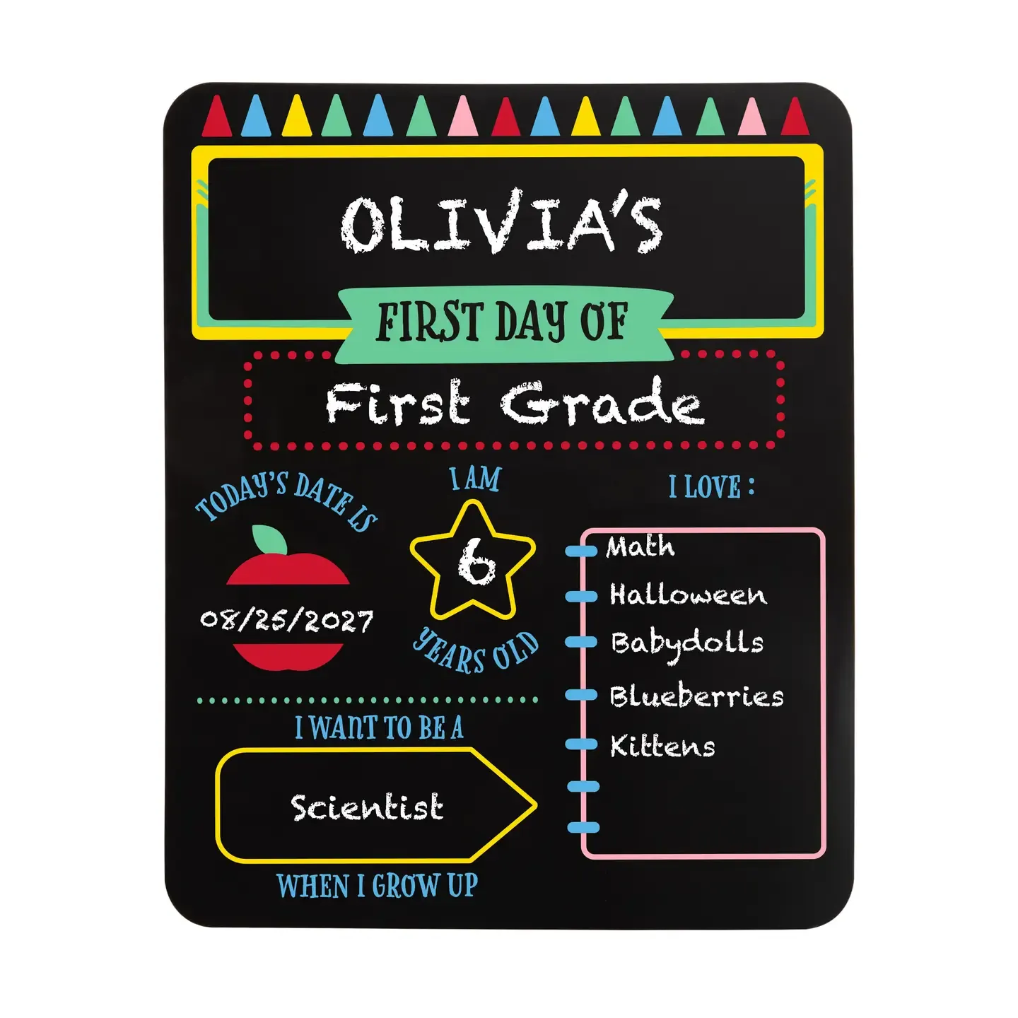 First &amp; Last Day of School Reversible Chalkboard