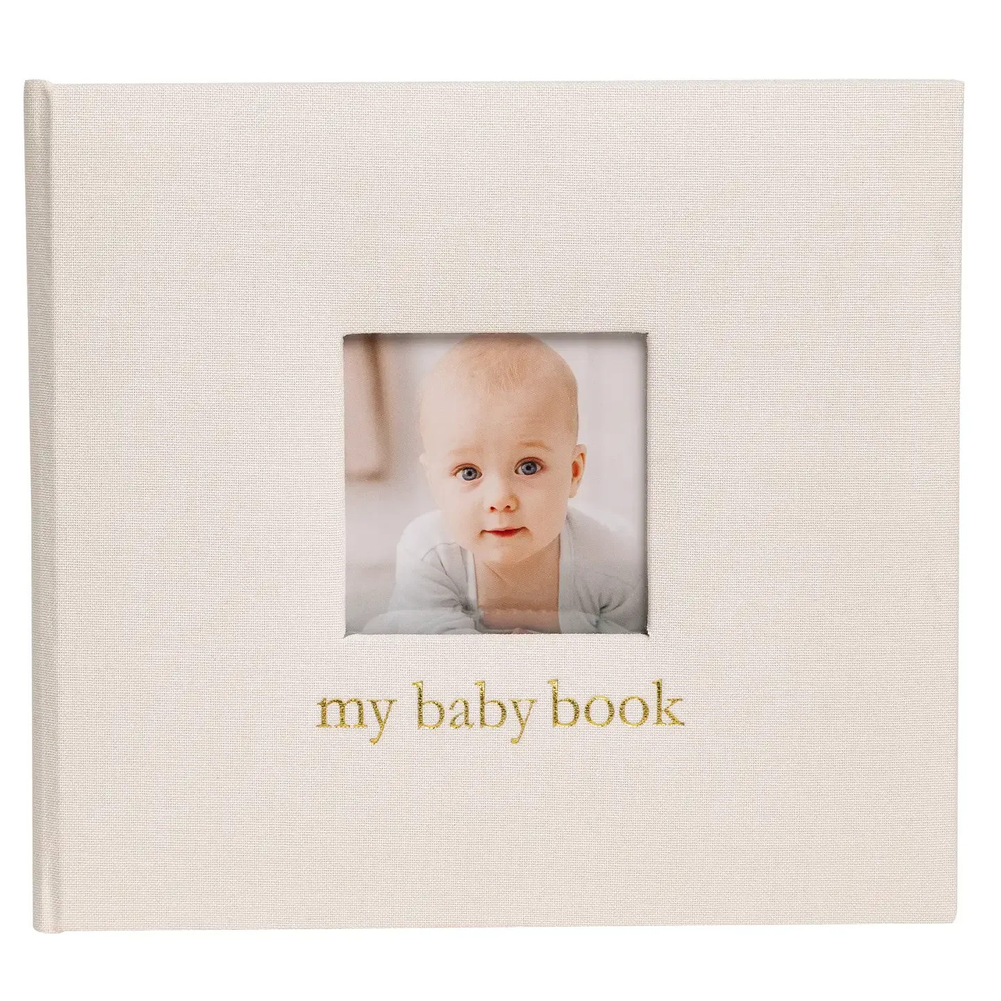 Ivory Linen Baby Memory Book