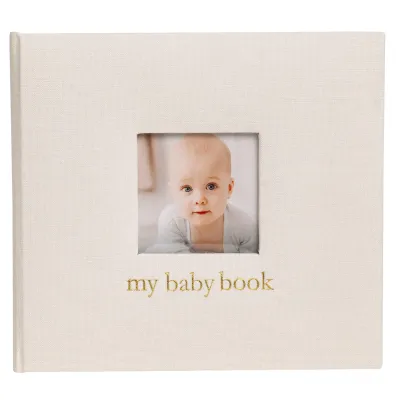 Ivory Linen Baby Memory Book