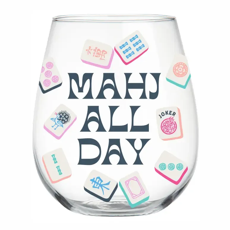 Mahj All Day Stemless Wine Glass