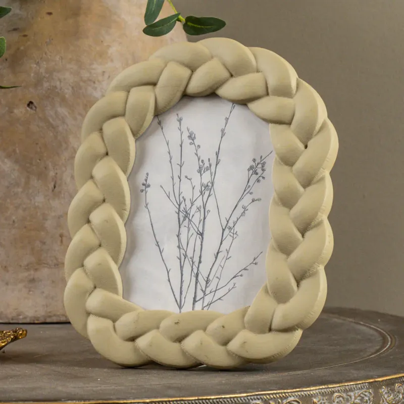 Beige Braided Photo Frame
