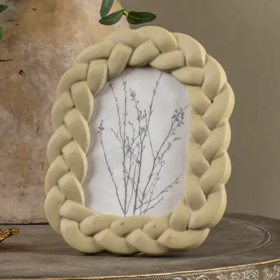 Beige Braided Photo Frame
