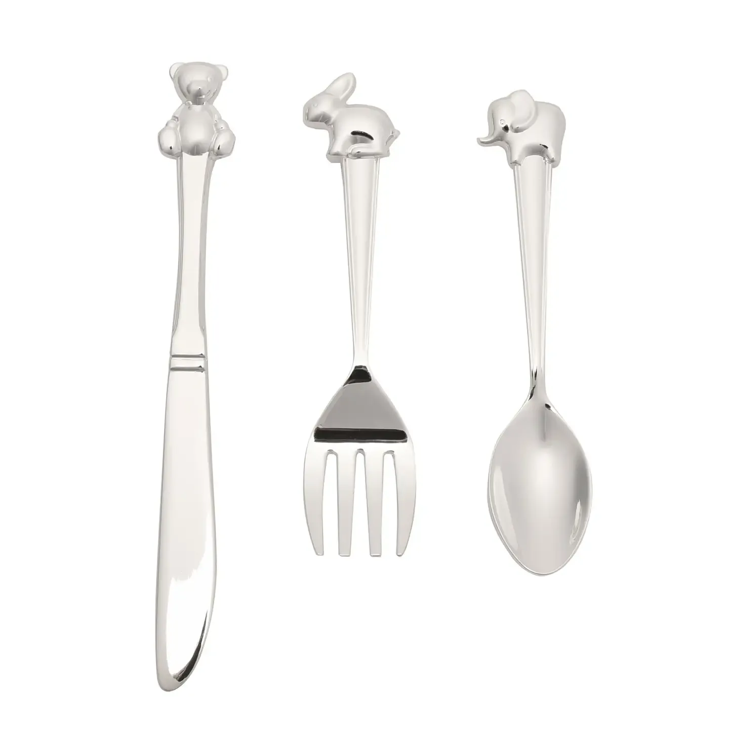 Bambino Silver-plated 3pc Cutlery Set w/ Animal Icons