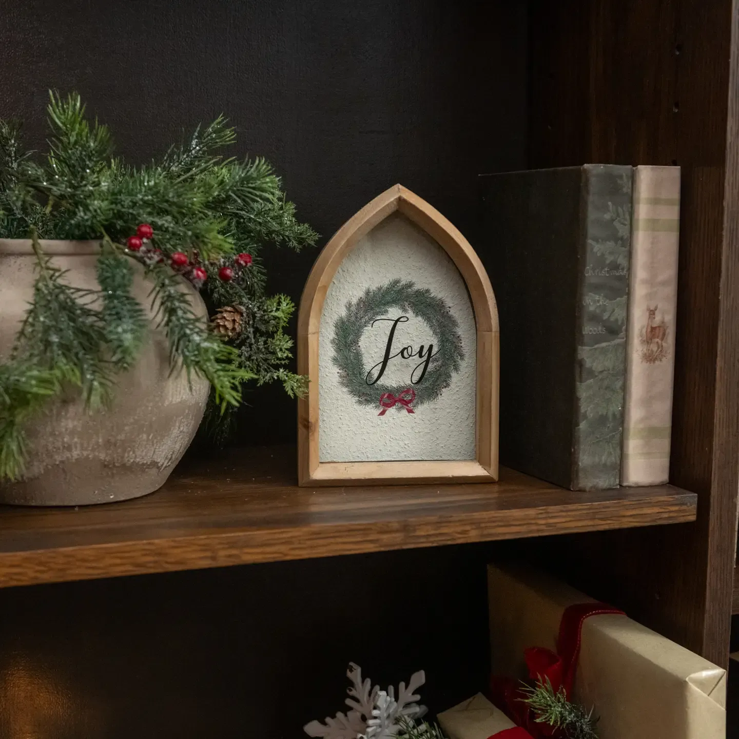Pointed Arch Frame w/ Joy Print