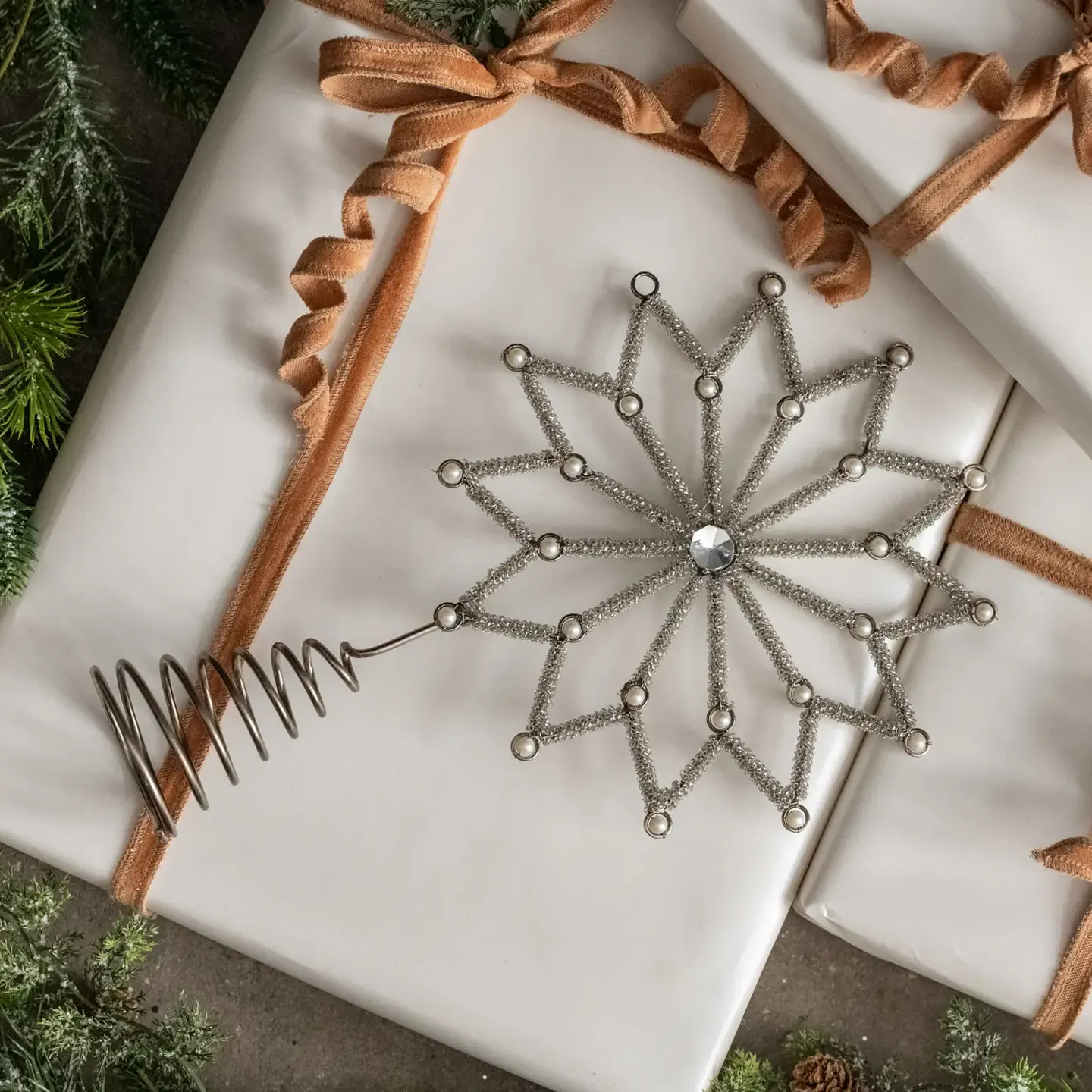 Silver Rhinestone Snowflake Tree Topper