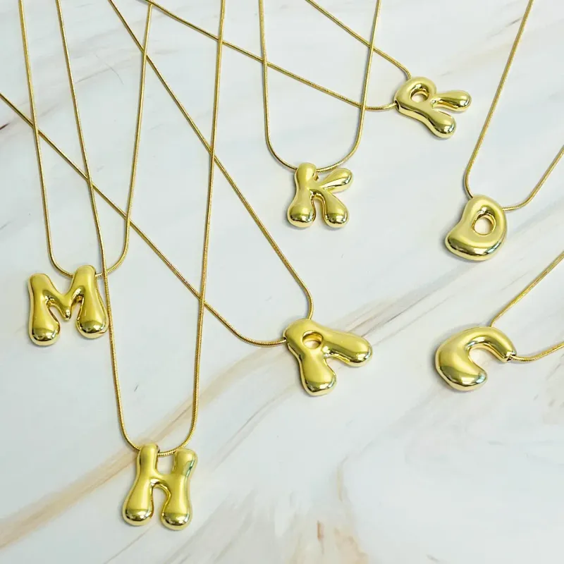 Balloon Letter Initial Necklace -