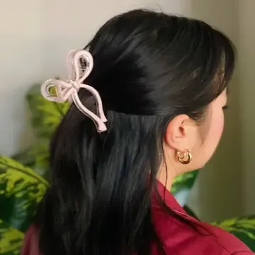 Annie Bow Hair Claw - Pink