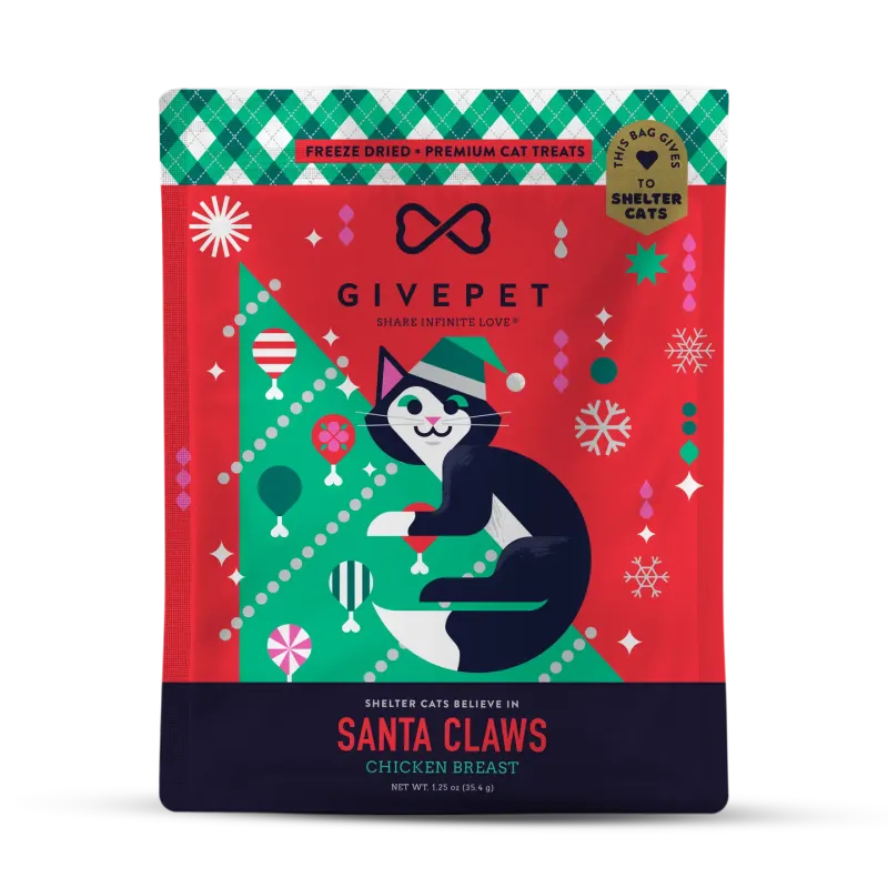 Santa Claws Freeze-Dried Cat  Treats - 1.25oz Bag