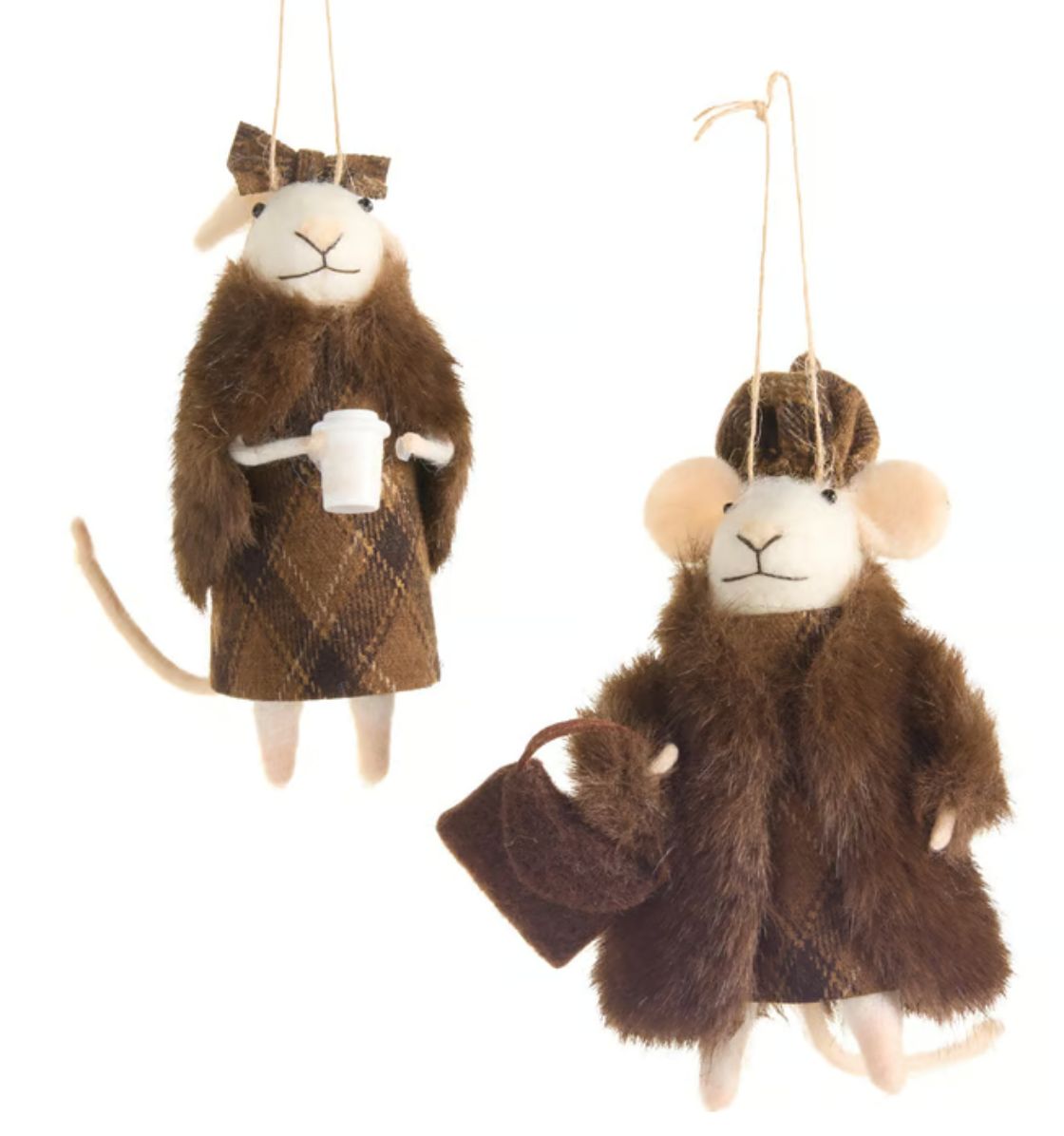 Fur Coat Mouse Ornament
