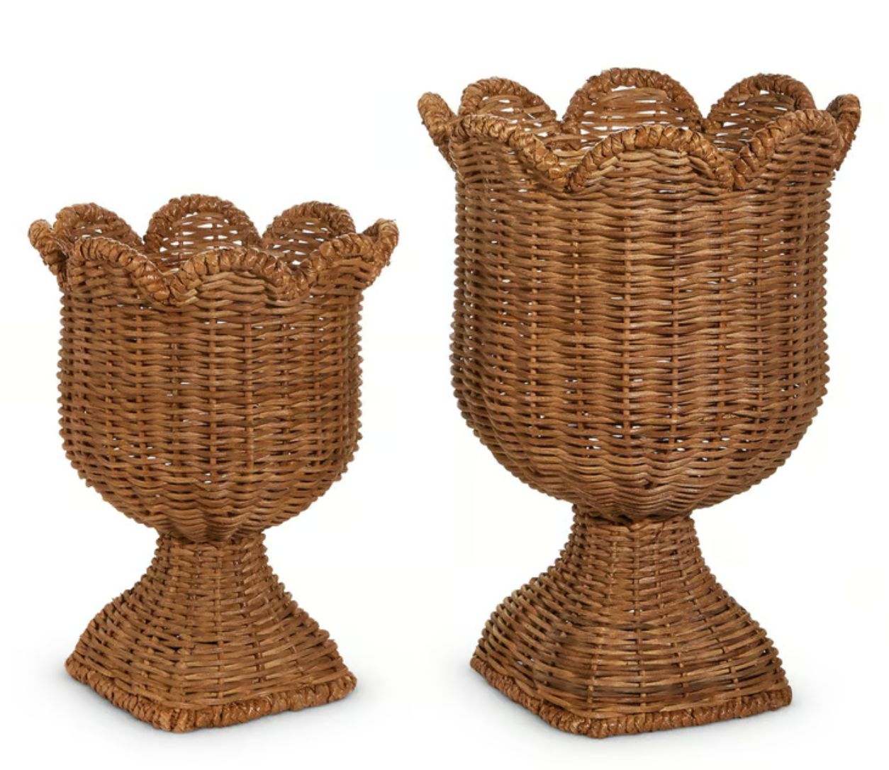 17.75" Woven Scalloped Urn