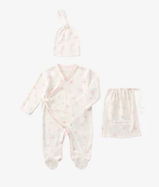 Pink Swan Print Organic Cotton Gift Set