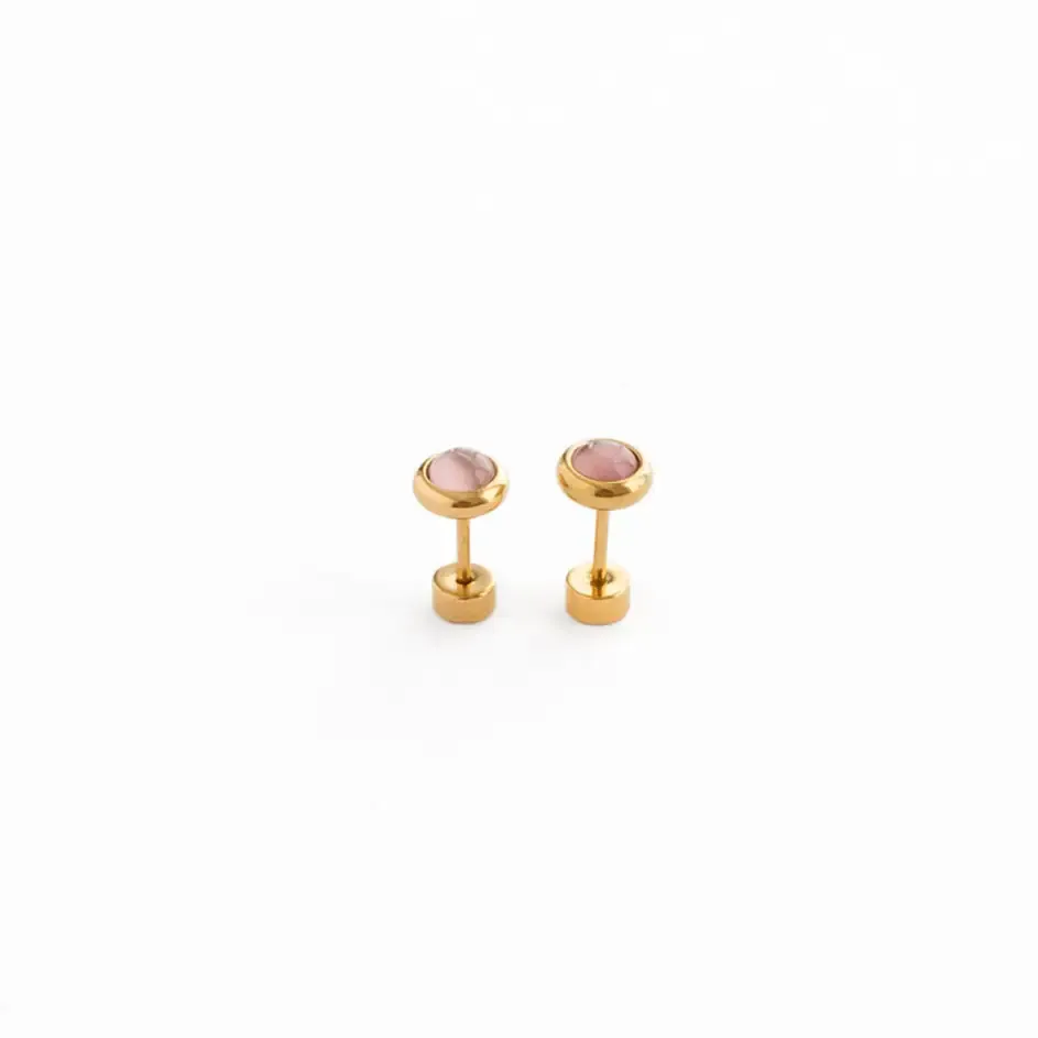 Rose Quartz Stud Earrings