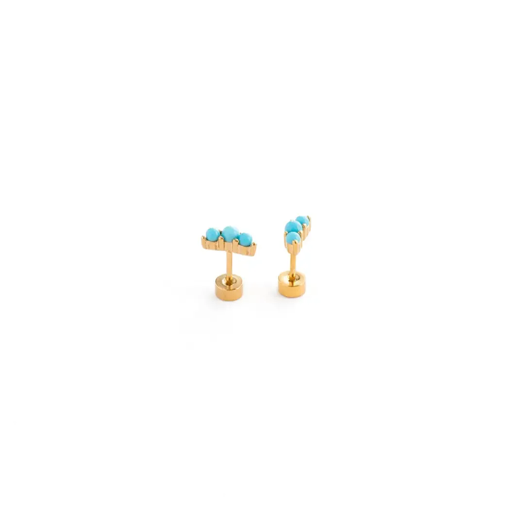 Turquoise Bar Stud Earring