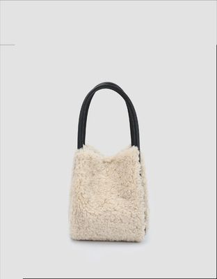 Hollace Mini Tote Shearling Cream