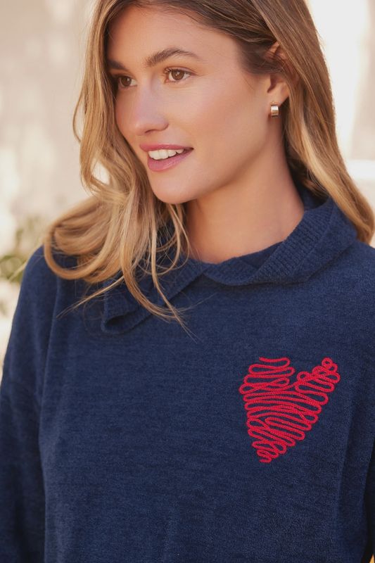 Barefoot Dreams Embroidered Heart Hoodie