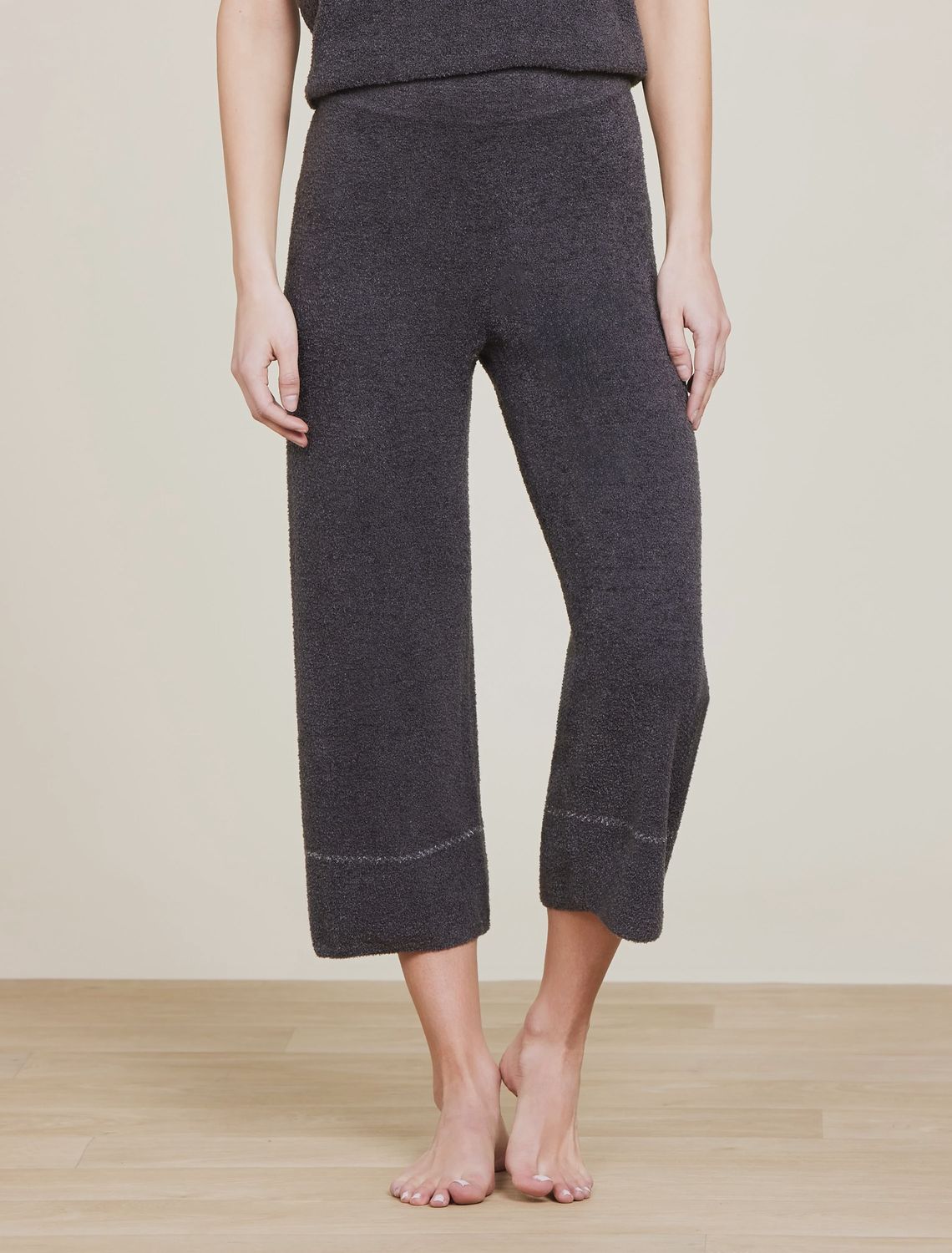 Barefoot Dreams Contrast Stitch Crop Pant, COLOR: Carbon / Pearl, SIZE: X-Small