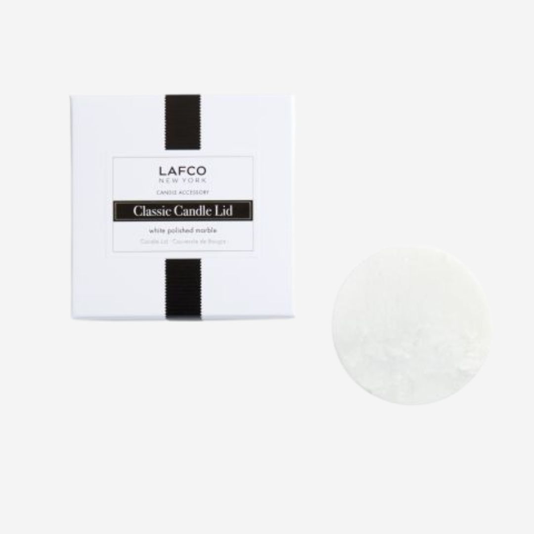 LAFCO Classic Candle Lid in White Polished Marble