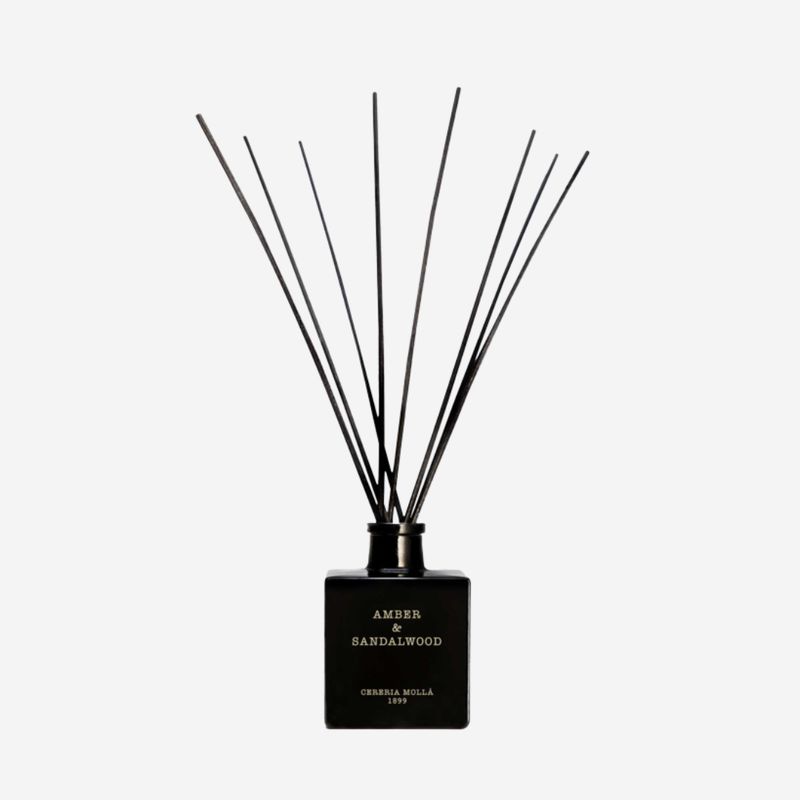 Cereria Molla Premium Reed Diffuser—Amber &amp; Sandalwood Black
