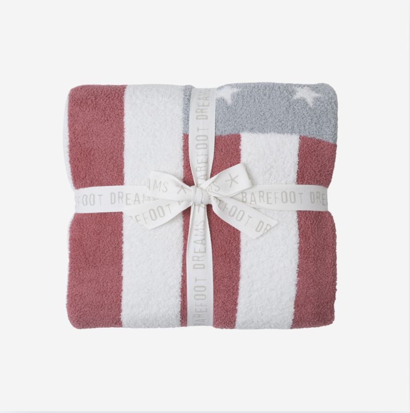 Barefoot Dreams Moonwater American Flag Throw