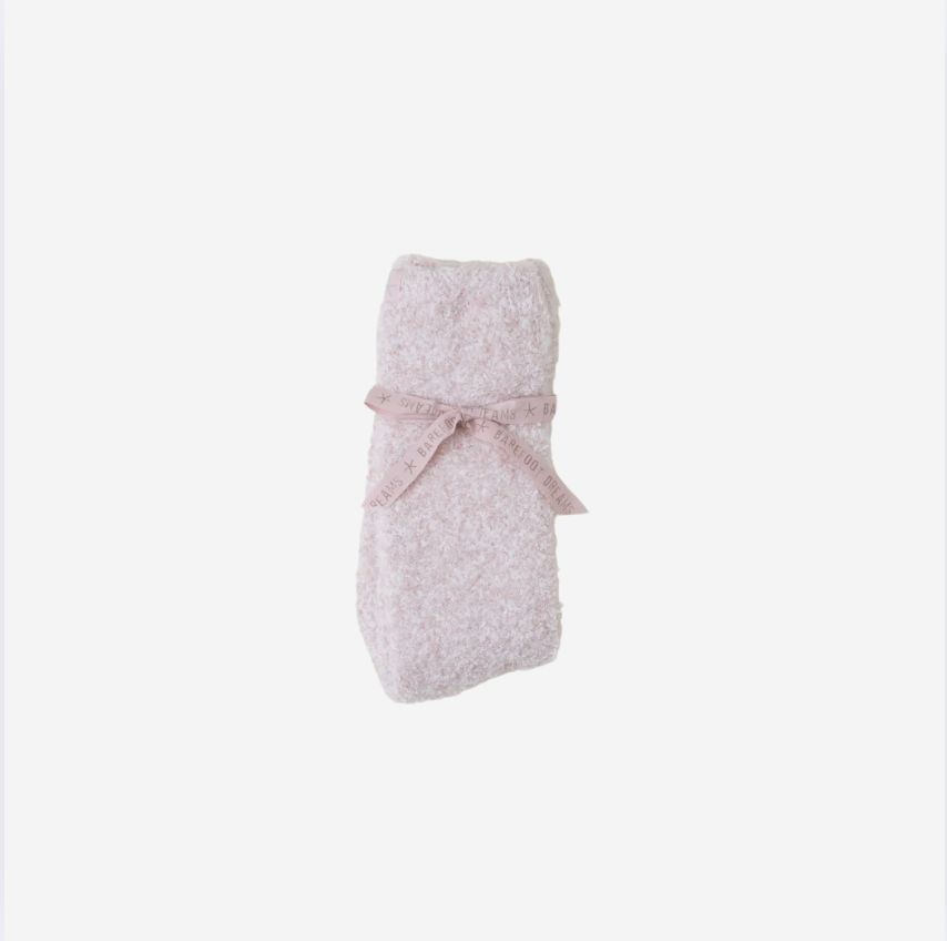 Barefoot Dreams Cozy Chic Heathered Socks, COLOR: Heathered Dusty Rose / White