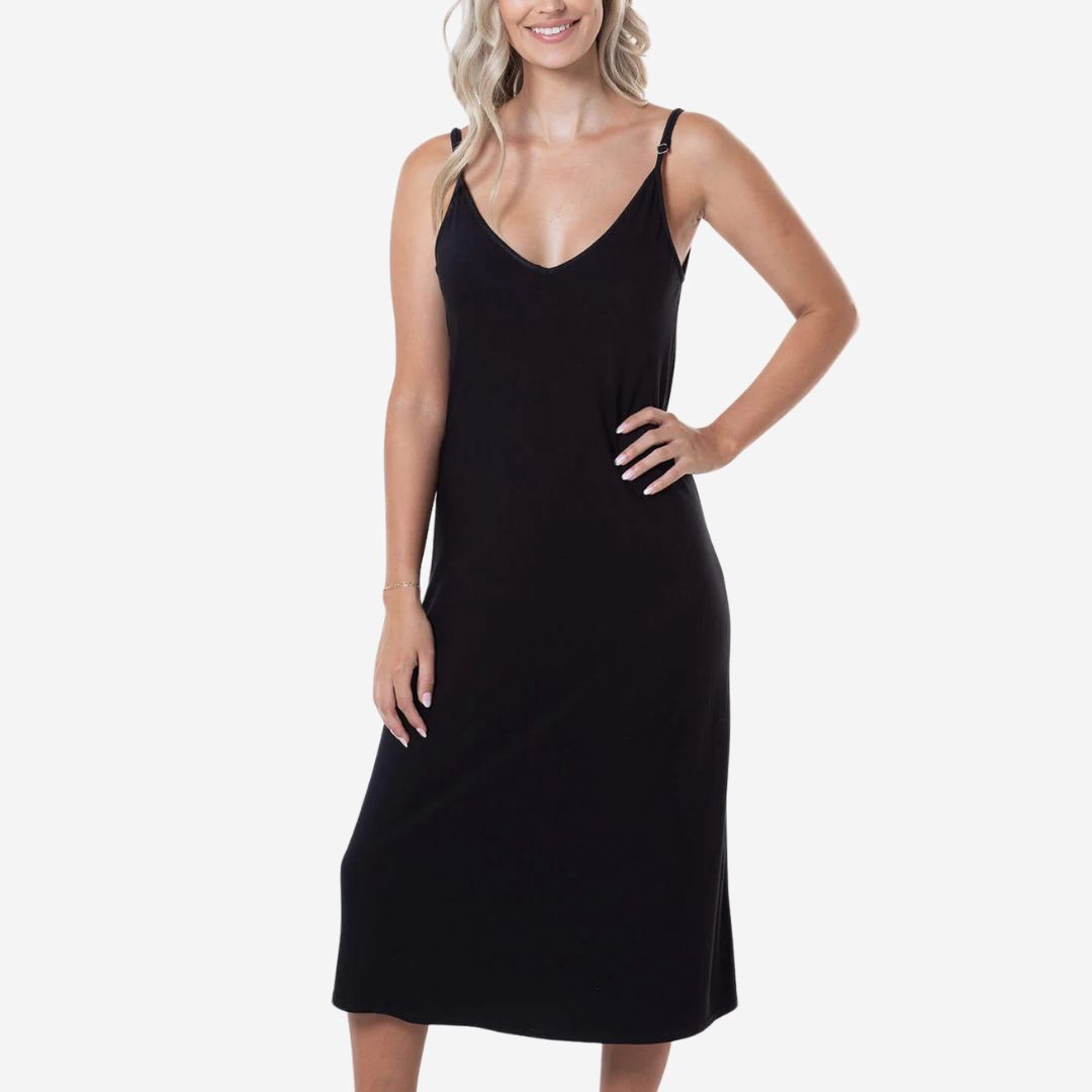 JUJU Jams Joy Maxi Slip Dress, COLOR: Black, SIZE: X-Small