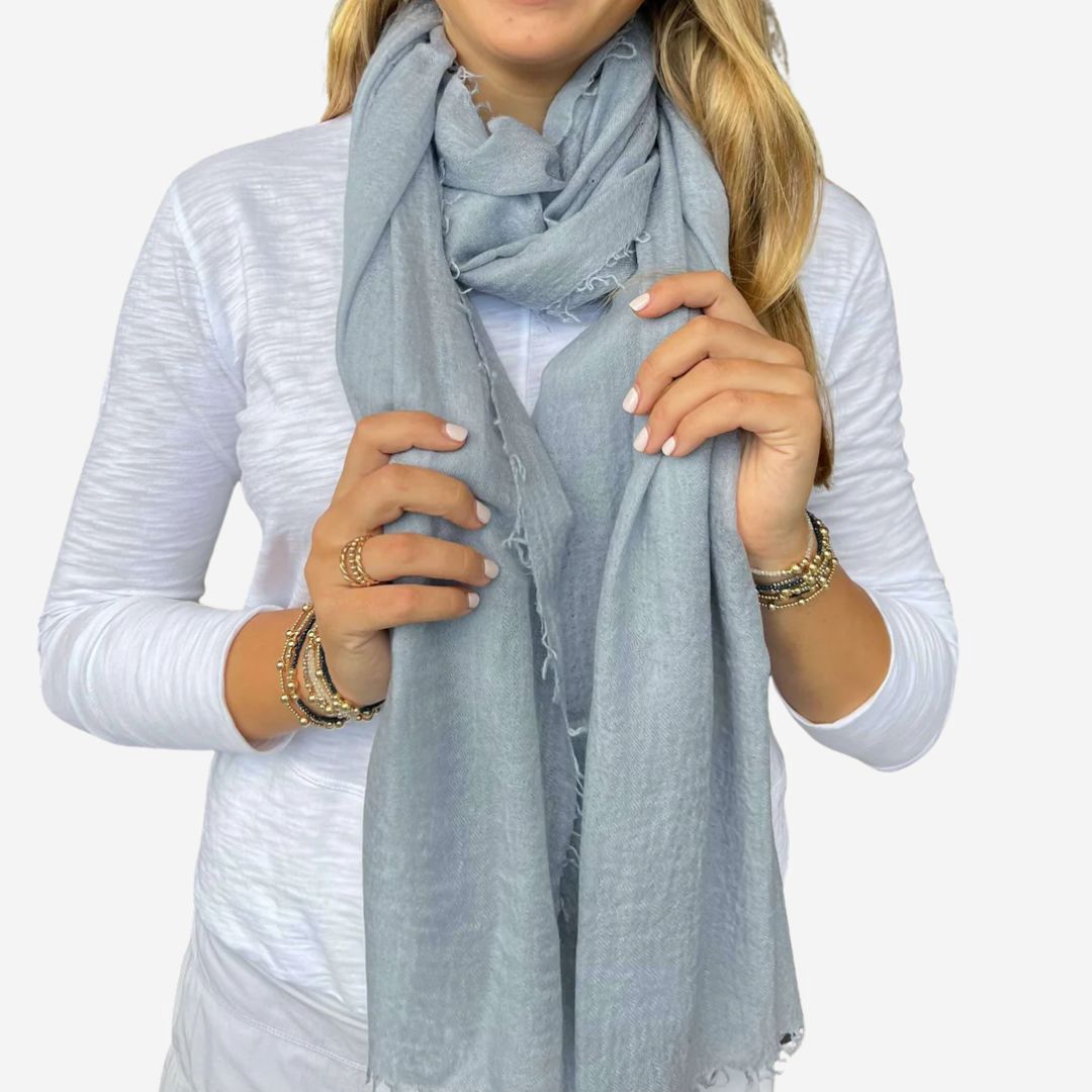 Erin Gray Cashmere Scarf, COLOR: Cool Blue