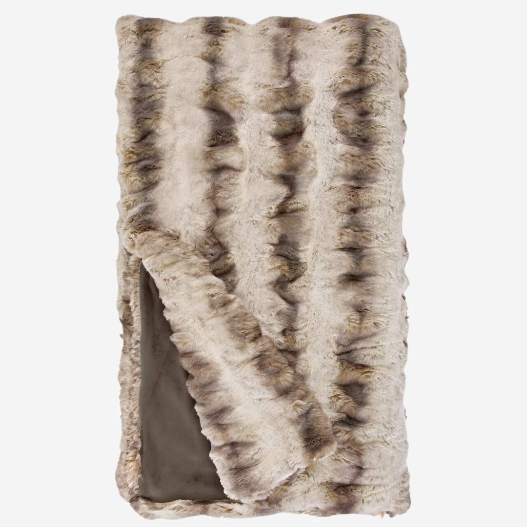 Fabulous Furs Couture Collection Throws, COLOR: Truffle Chinchilla