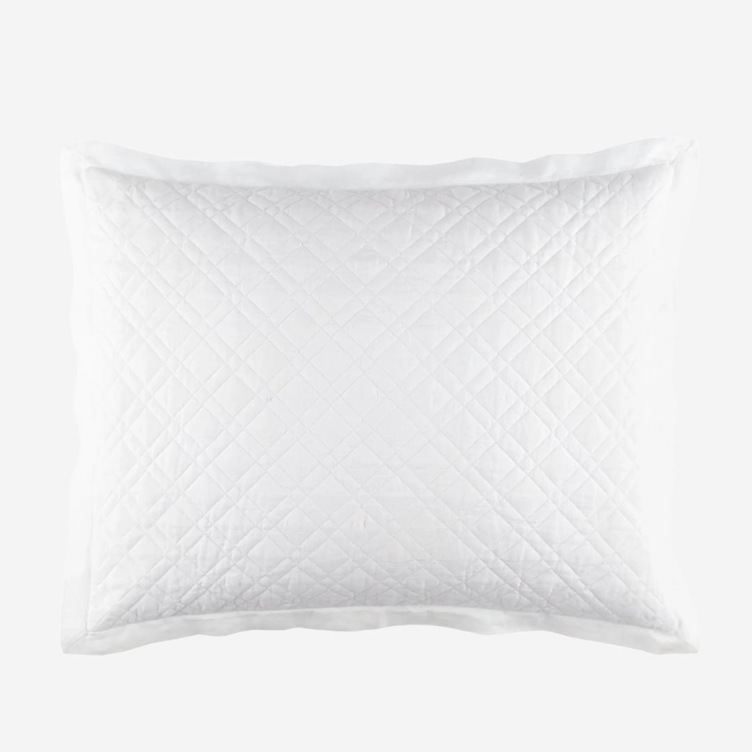 Pine Cone Hill Washed Linen Quilted Sham, COLOR: White, SIZE: Standard