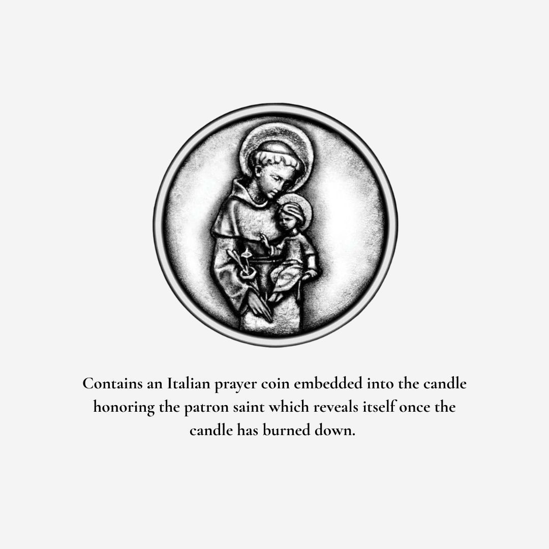 SAINT Candle Collection, SCENT: Saint Anthony of Padua