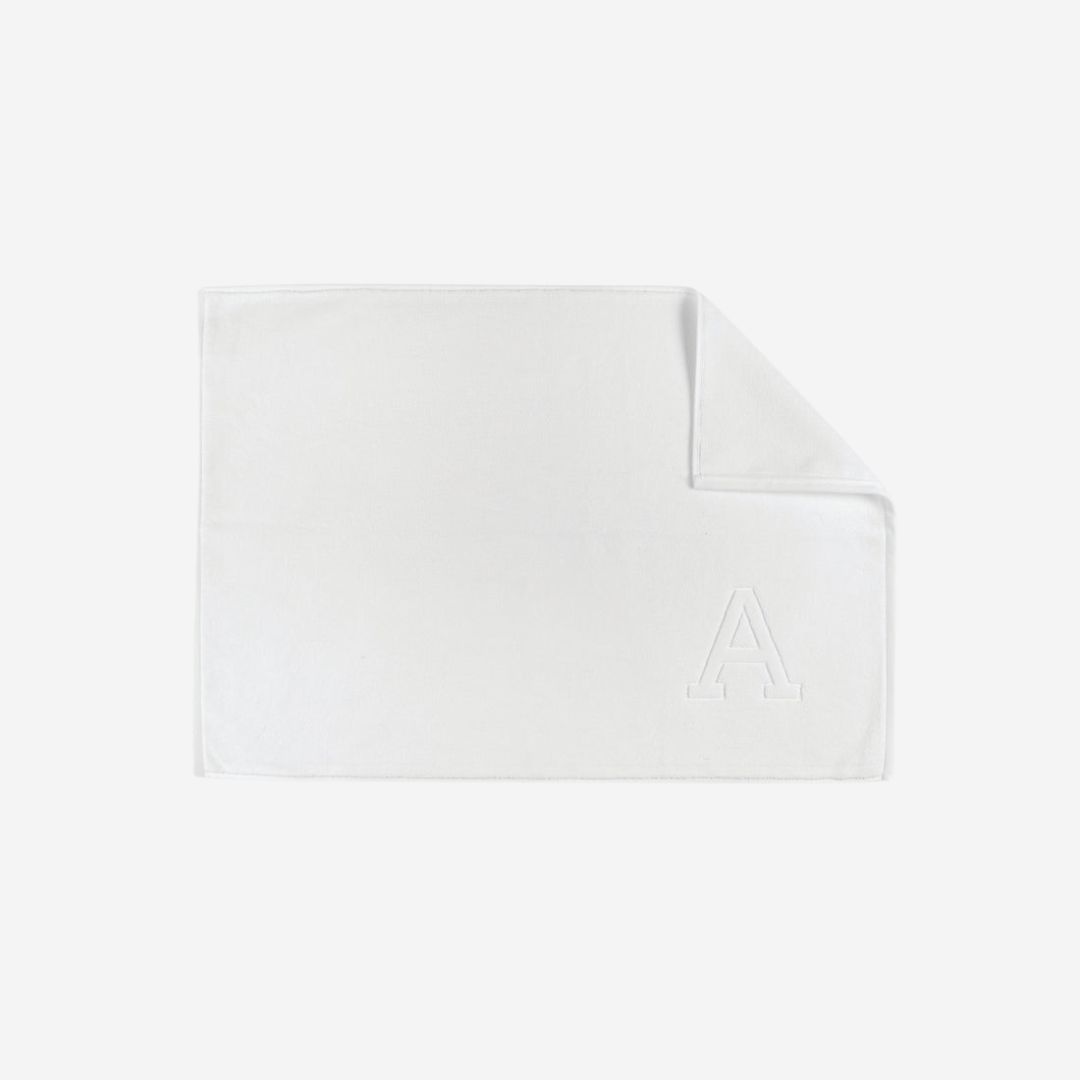 Matouk Auberge Tub Mat, COLOR: White, LETTER: A, SIZE: Tub Mat 24 x 35