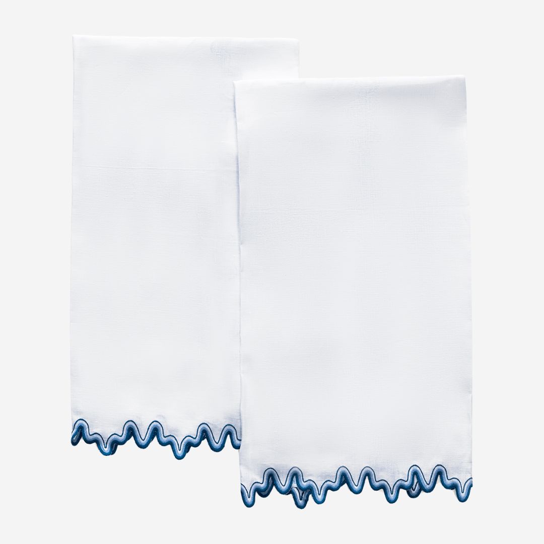 Matouk Wave Guest Towels, COLOR: Aquarius, SIZE: Set of 2 Guest Towels 20 x 26