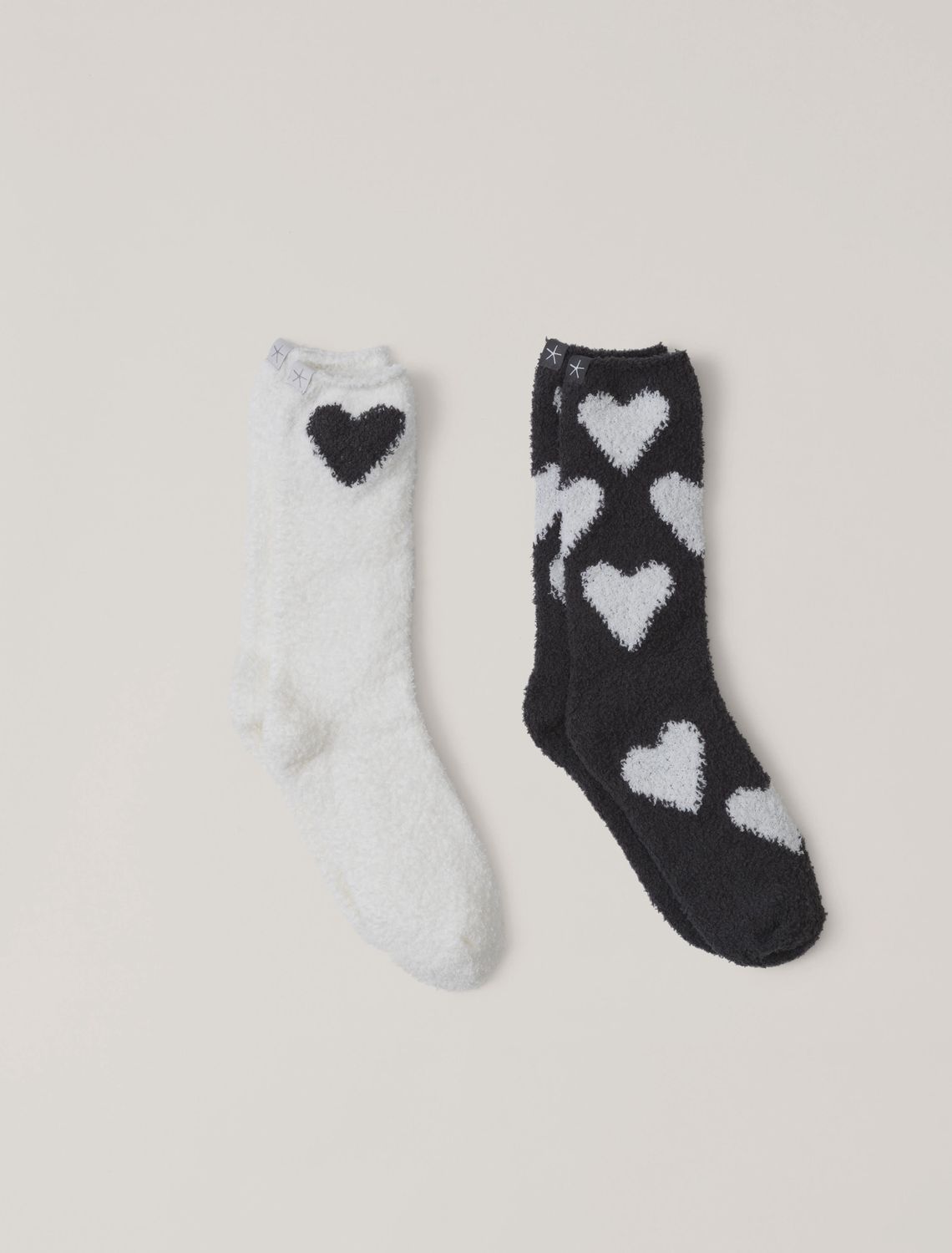 Barefoot Dreams Heart Print Sock Set, COLOR: Carbon / White