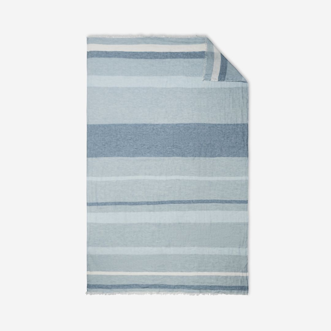 Matouk Como 360 Wrap, COLOR: Blue Jean Stripe, SIZE: Throw / Beach Wrap 60 x 90