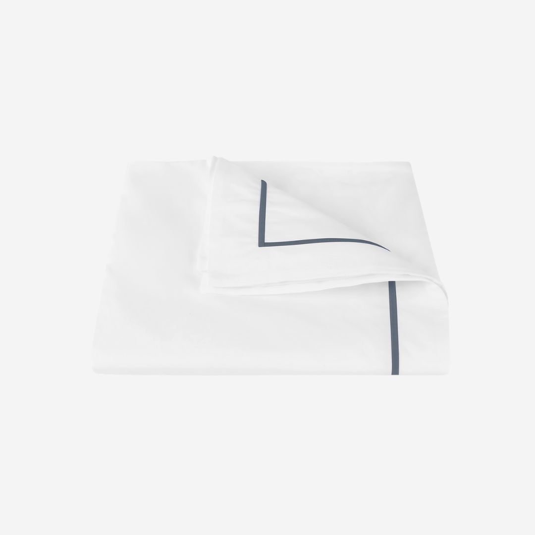Matouk Bergamo Bed Style, COLOR: Baltic, PRODUCT: DUVET COVER, SIZE: Full / Queen 90 x 96, 1.75&quot; Flange