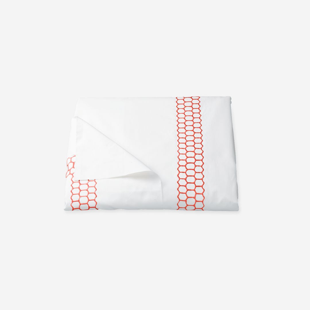 Matouk Liana Bed Style, COLOR: Coral, PRODUCT: DUVET COVER, SIZE: Full / Queen 90 x 96
