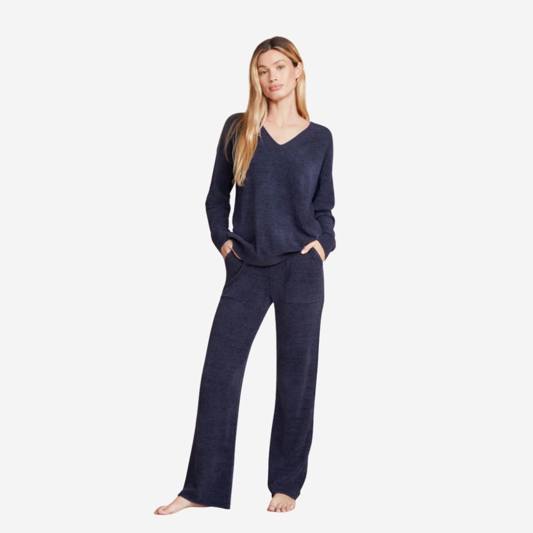 Barefoot Dreams V-Neck High-Low Pullover, COLOR: Tidewater, SIZE: X-Small