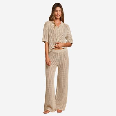 Barefoot Dreams Sunbleached Buttoned Short Sleeve