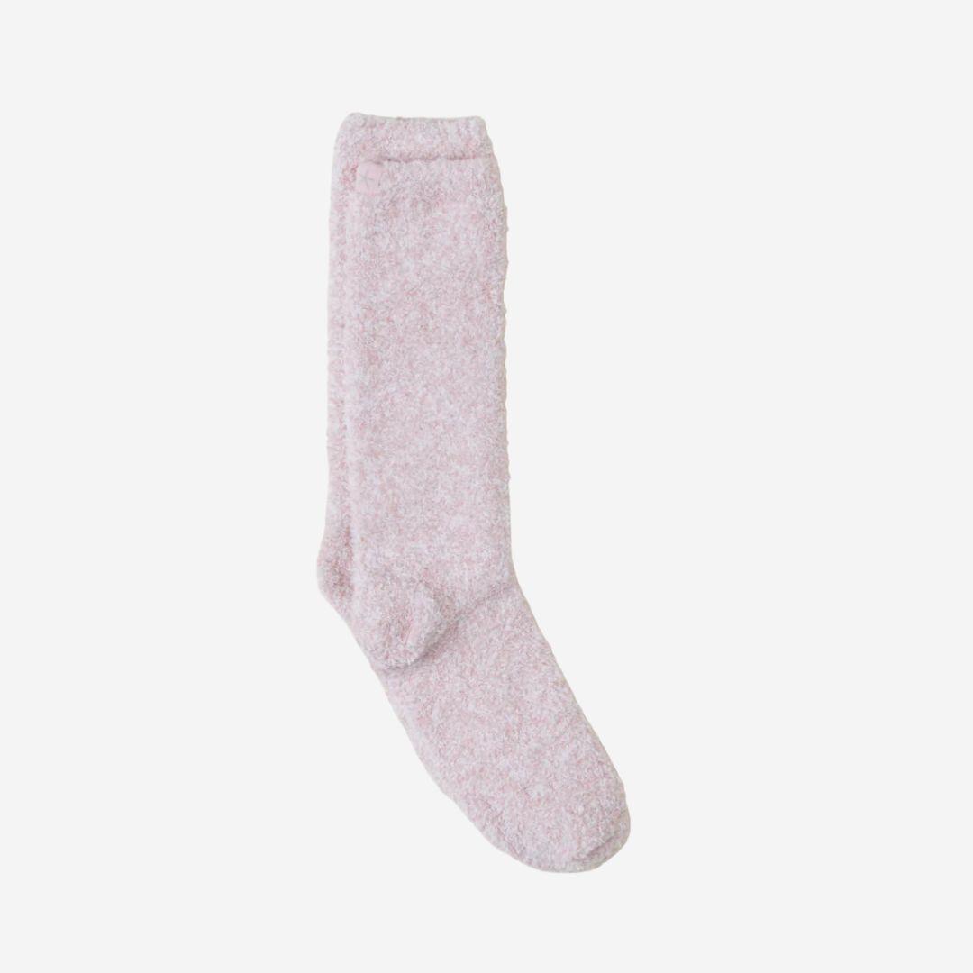 Barefoot Dreams Cozy Chic Heathered Socks, COLOR: Heathered Dusty Rose / White