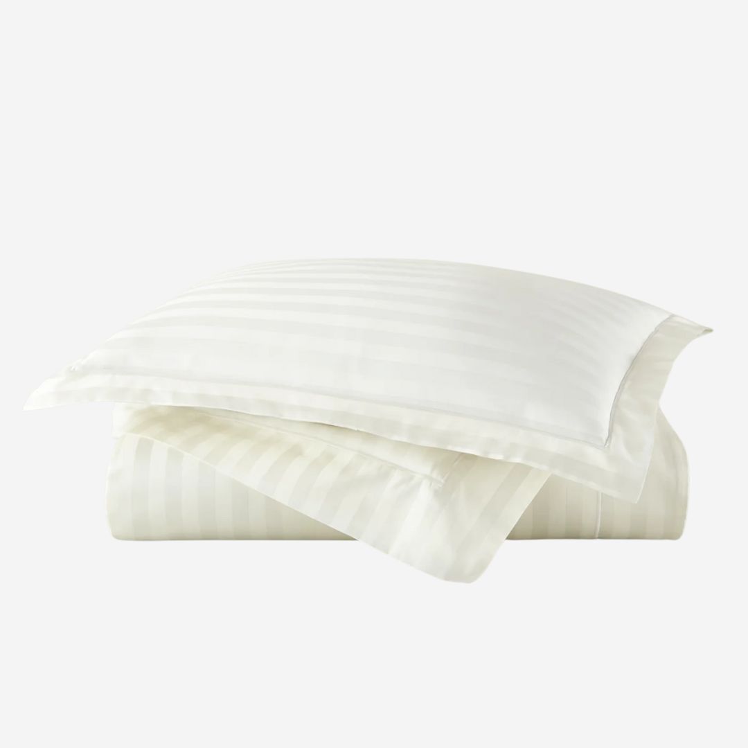 Peacock Alley Soprano Stripe Bed Style, COLOR: Ivory, PRODUCT: Duvet Cover—King